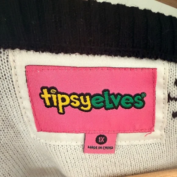 Tipsy Elves Black Sweater with Colorful Lights - Picture 2 of 5